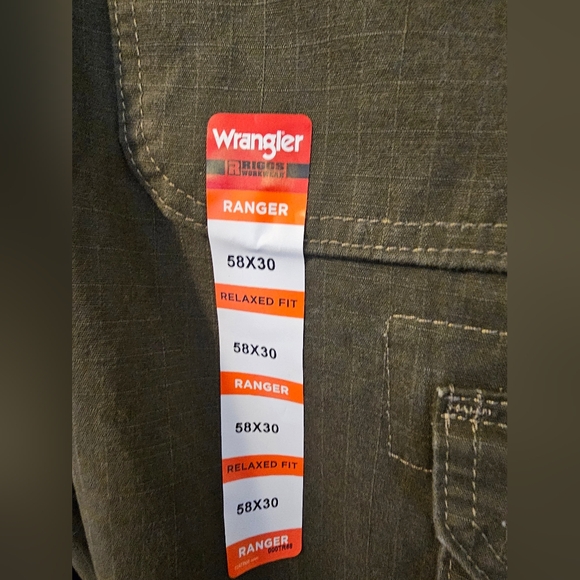 Wrangler Riggs Workwear Men's Ripstop Ranger Cargo Pants Green 58x30 NWT - Picture 7 of 13